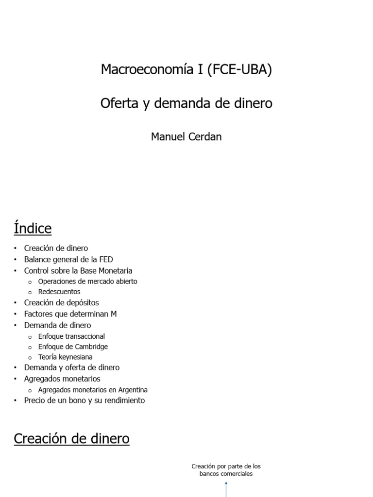 Mercado de Dinero | PDF | Base monetaria | Bancos