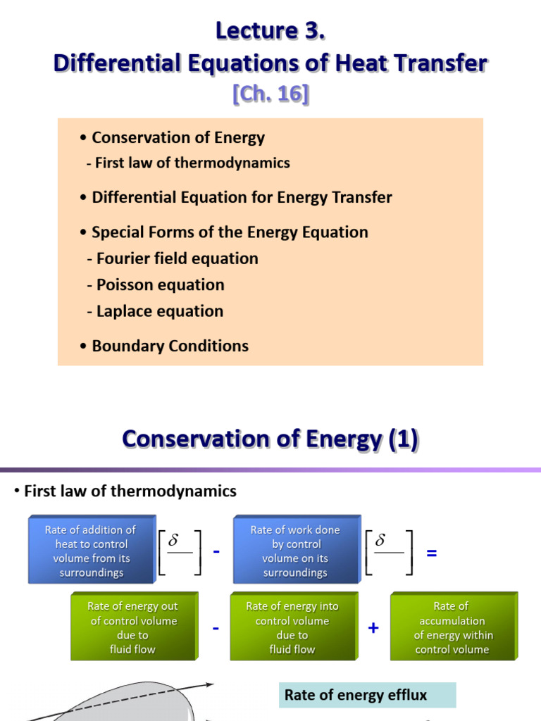 Lecture 3_Differential Equations of Heat Transfer | PDF