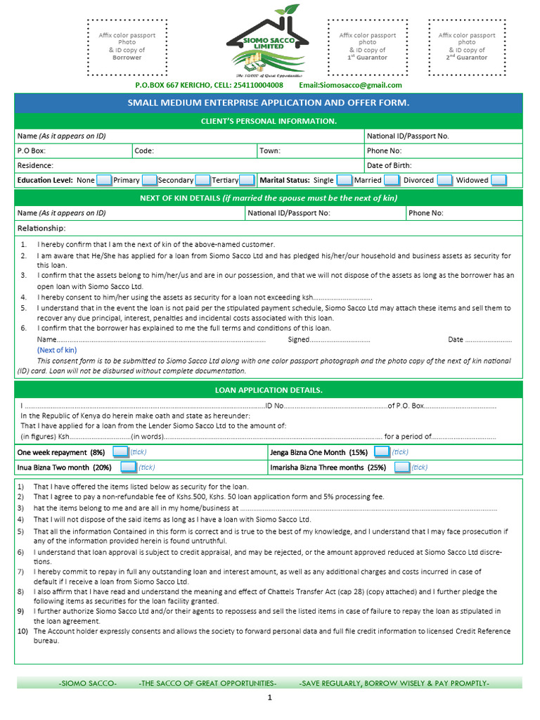 Sme Loan Form | PDF | Loans | Interest