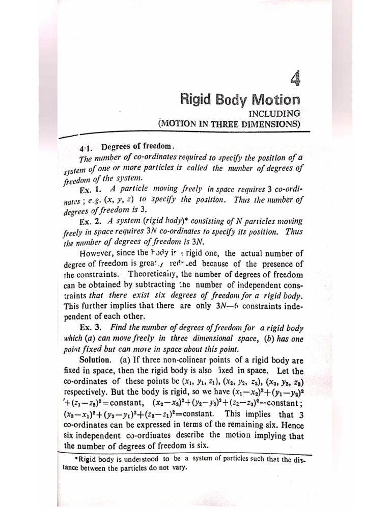 4. Rigid Body Motion | PDF