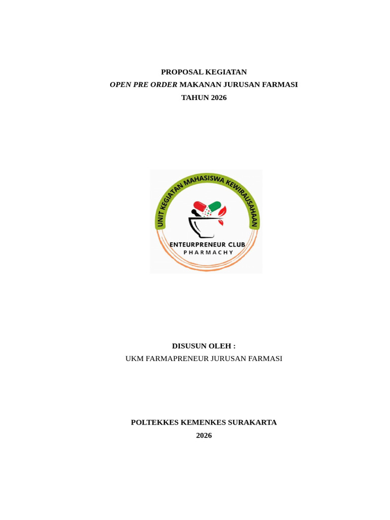 PROPOSAL OPEN PRE ORDER (Revisii) | PDF