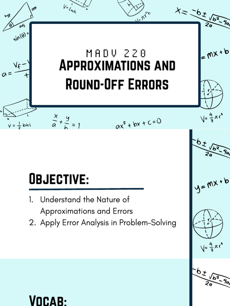 2. MADV 220 Numerical Methods Error Analysis | PDF | Accuracy And ...