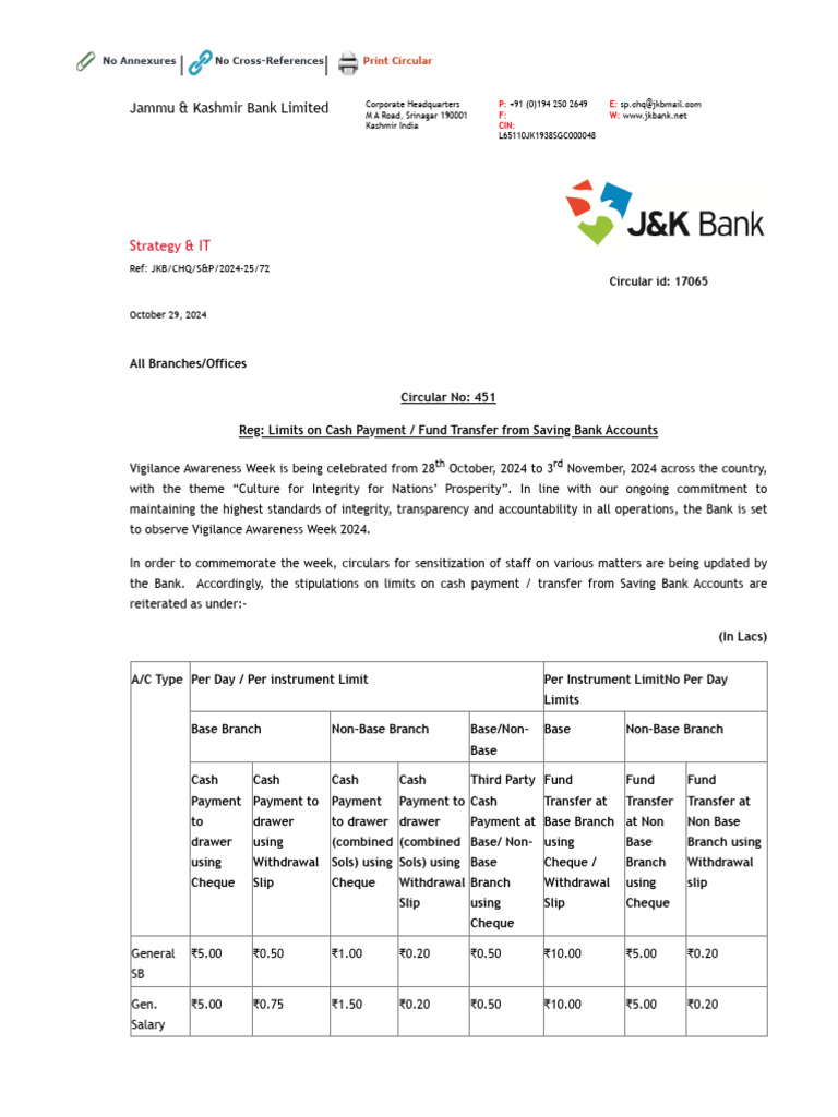 Cash Limits | PDF | Cheque | Payments
