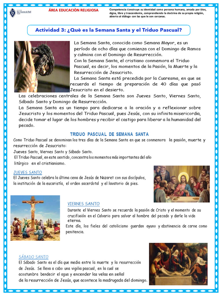 Fichas Religion 1 | PDF | La resurrección de Jesús | Pascua de Resurrección