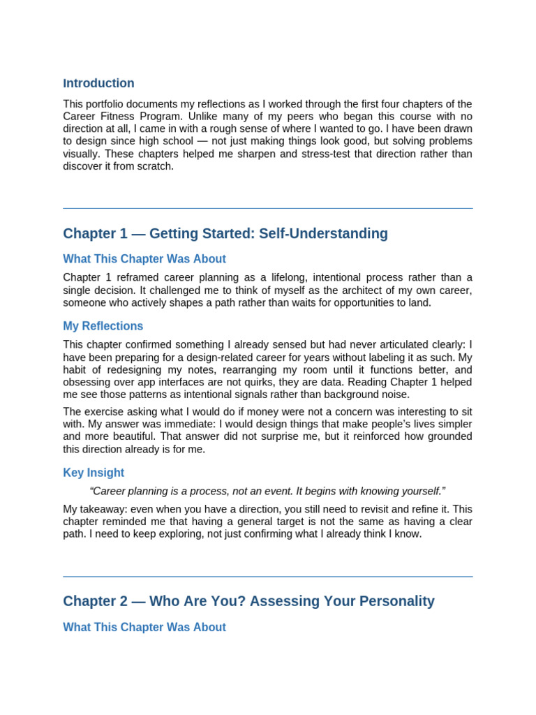 Chapter 1 - Getting Started: Self-Understanding: What This Chapter Was ...