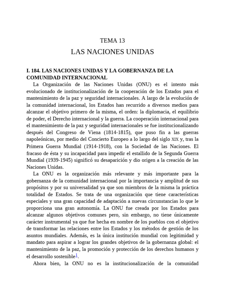 ORGANIZACIÓN DE LAS NACIONES UNIDAS | PDF | Naciones Unidas ...