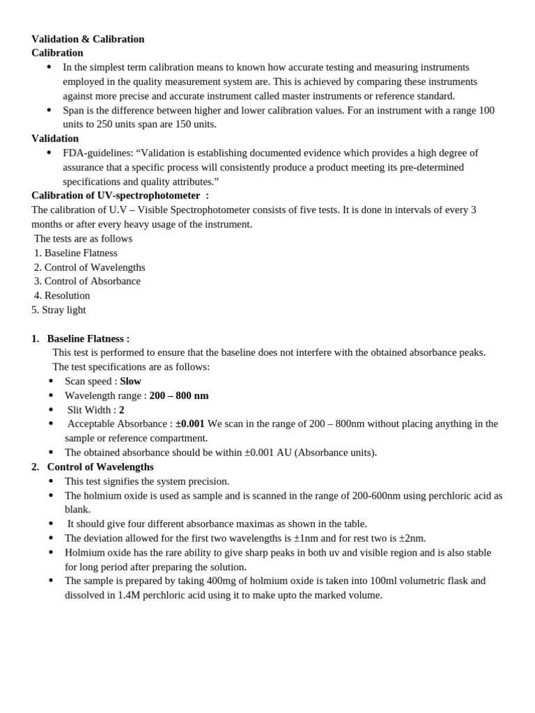 Calibration Procedures UV ,IR & GC | PDF | Gas Chromatography