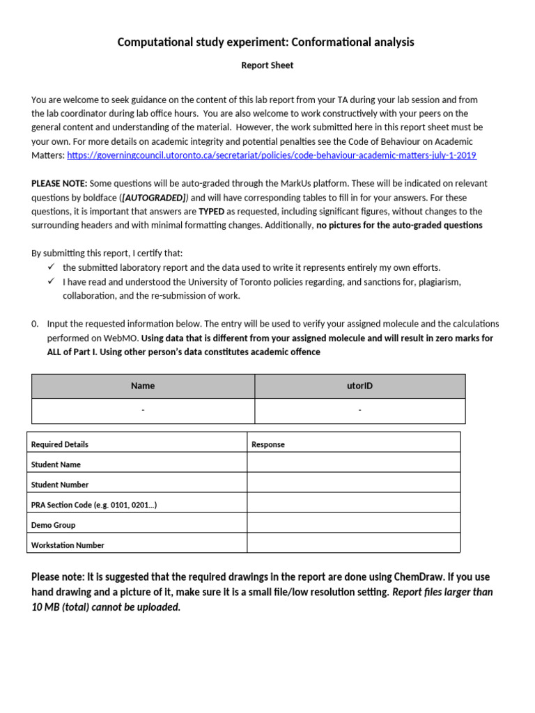 CHM136 Comp Lab Report Sheet 2 | PDF | Stereochemistry | Applied And ...