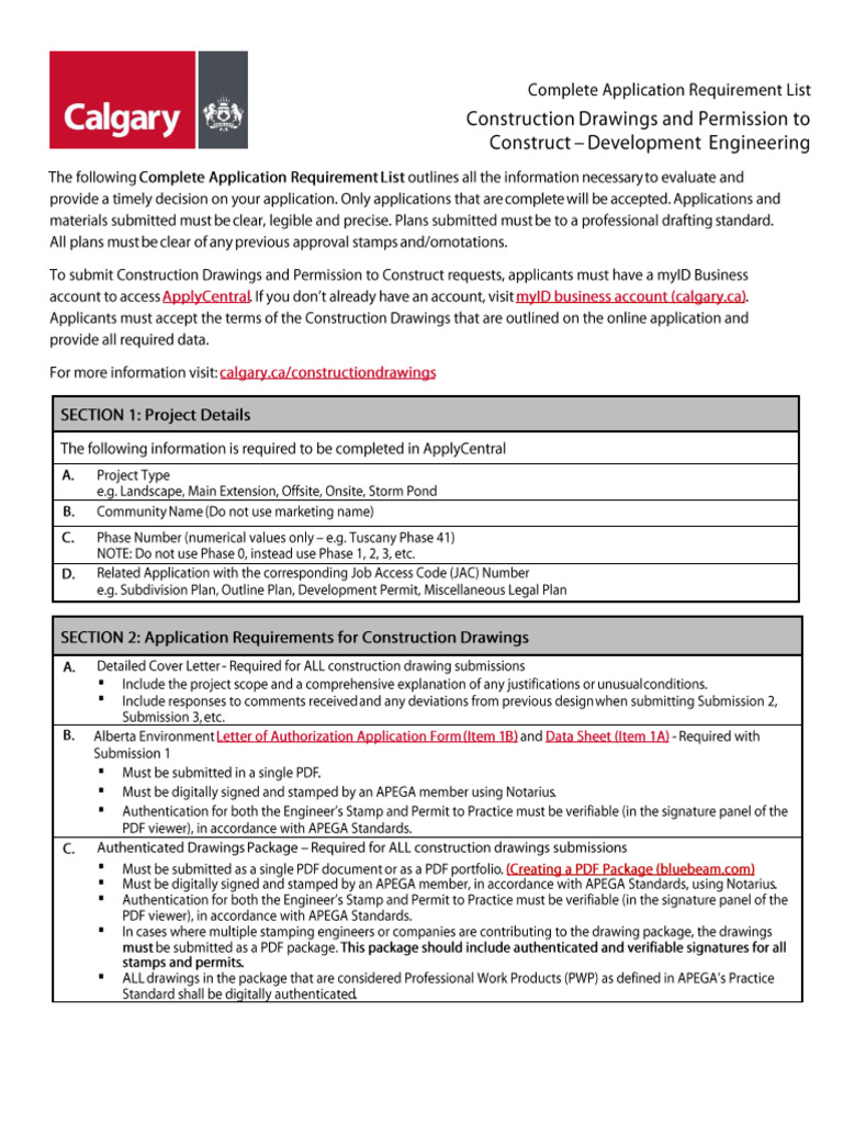 Construction Drawing Application Requirements | PDF