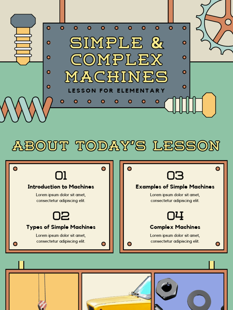 Modern Illustrative Simple and Complex Machines Lesson for Elementary ...