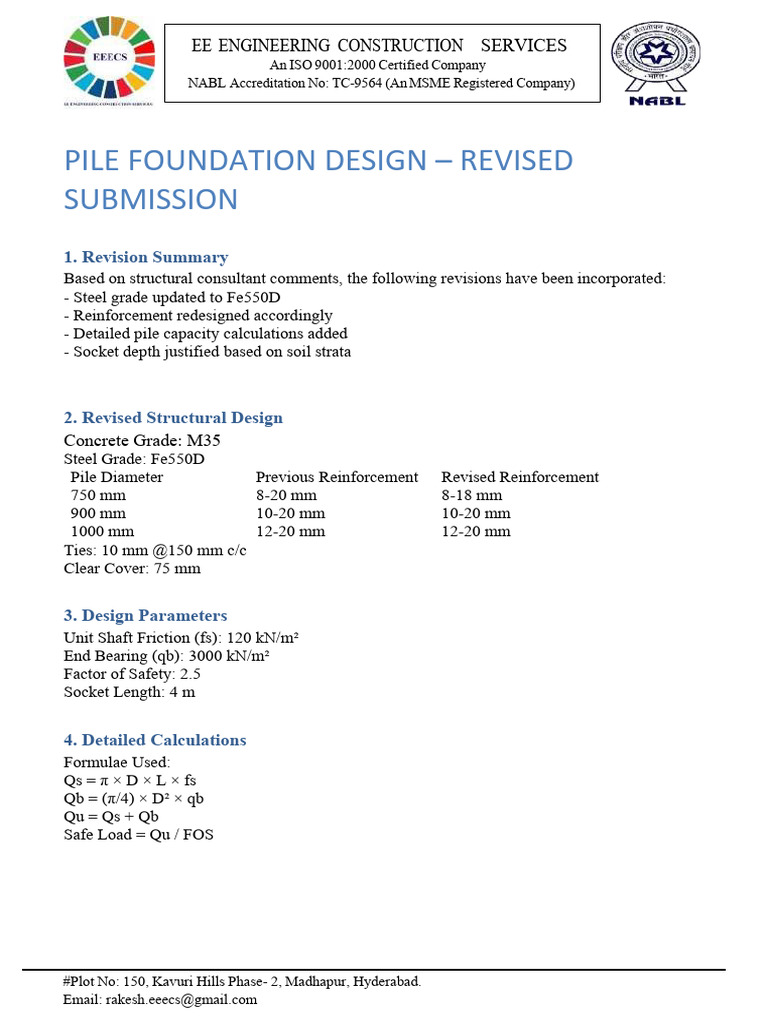Revised Pile Design Report Team 4 Aria | PDF