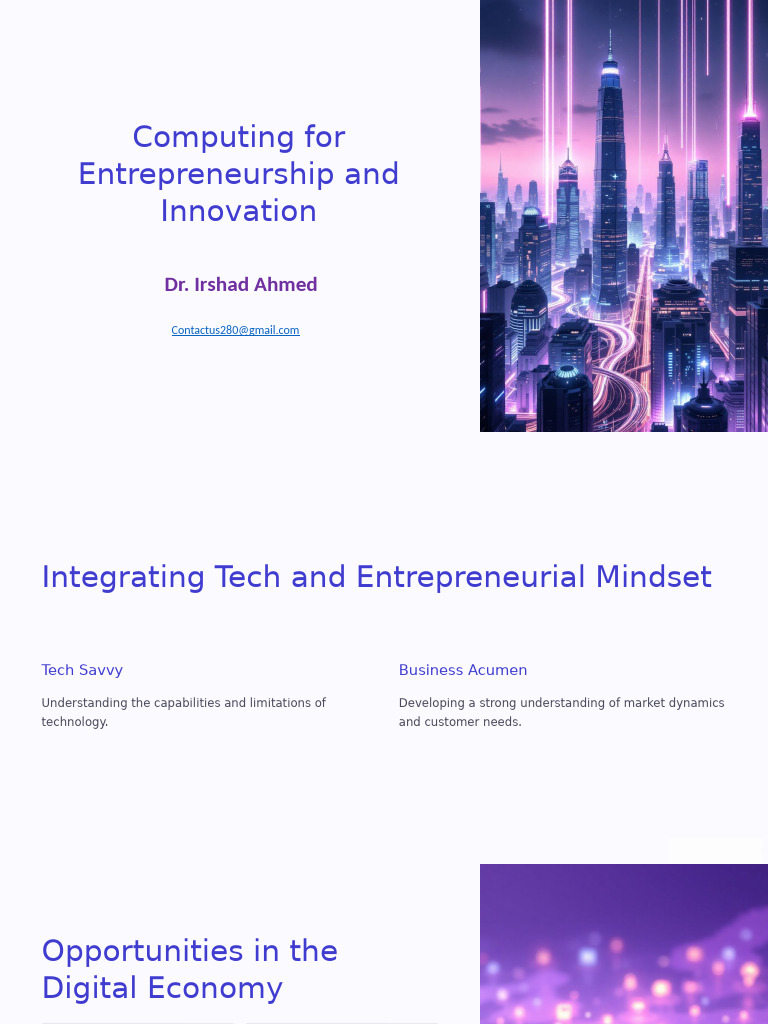 Computing for Entrepreneurship and Innovation | PDF | Entrepreneurship ...
