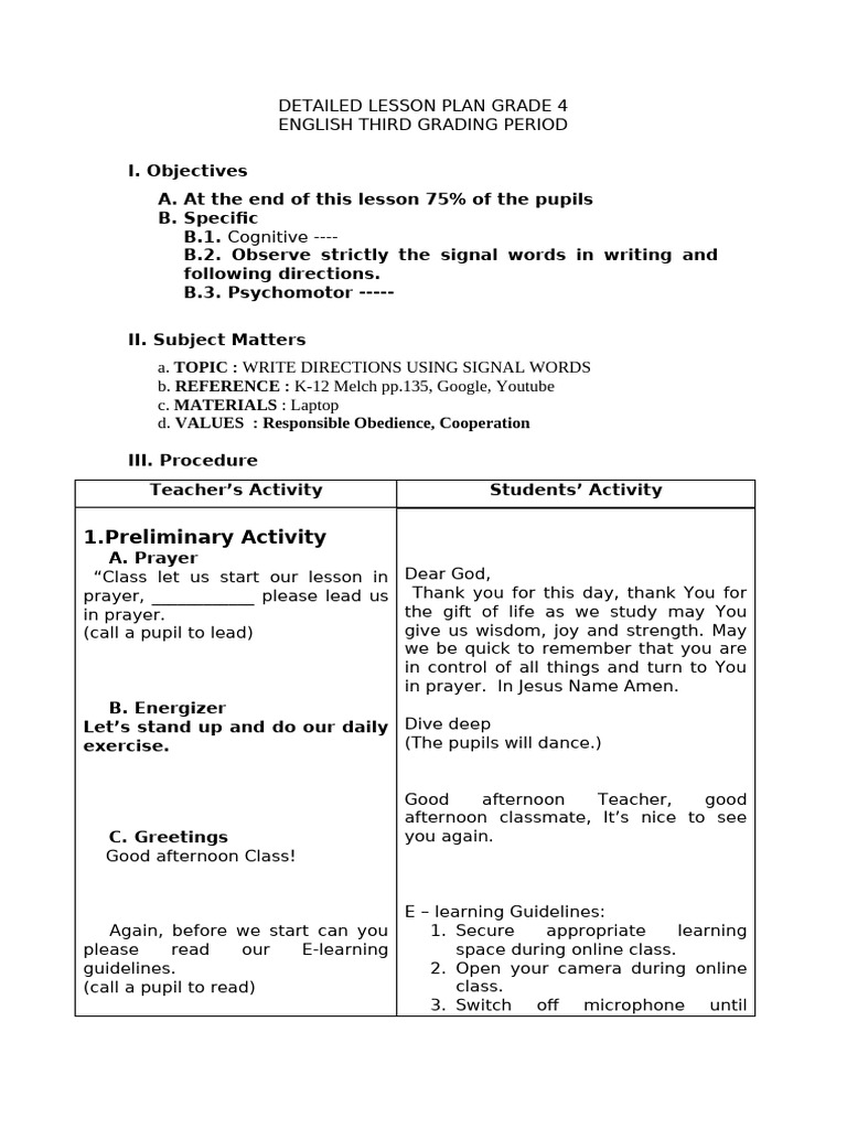 DETAILED LESSON PLAN GRADE 4 group 7 | PDF | Cakes | Baking