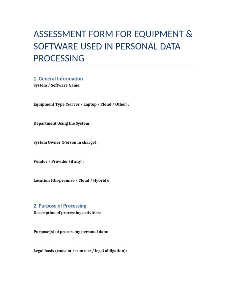 Data Processing Assessment Template | PDF