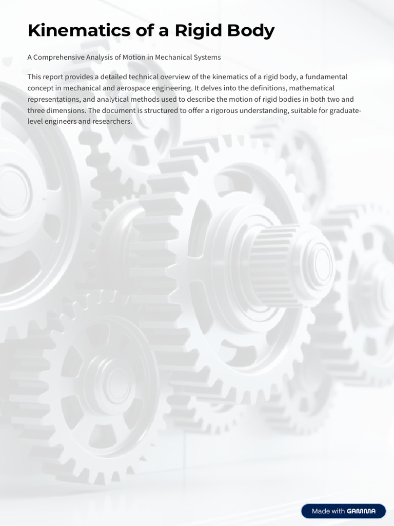 Kinematics of a Rigid Body | PDF | Rotation | Kinematics