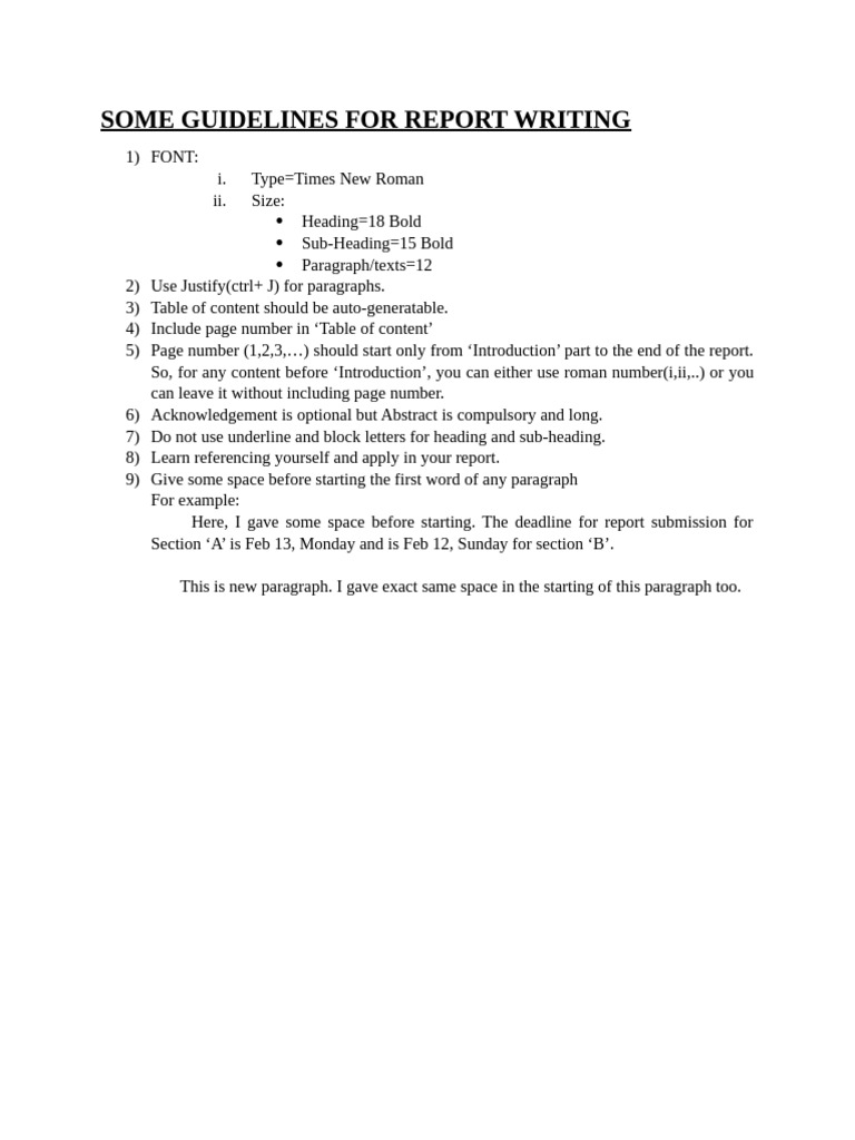 Some Guidelines for Report Writing | PDF