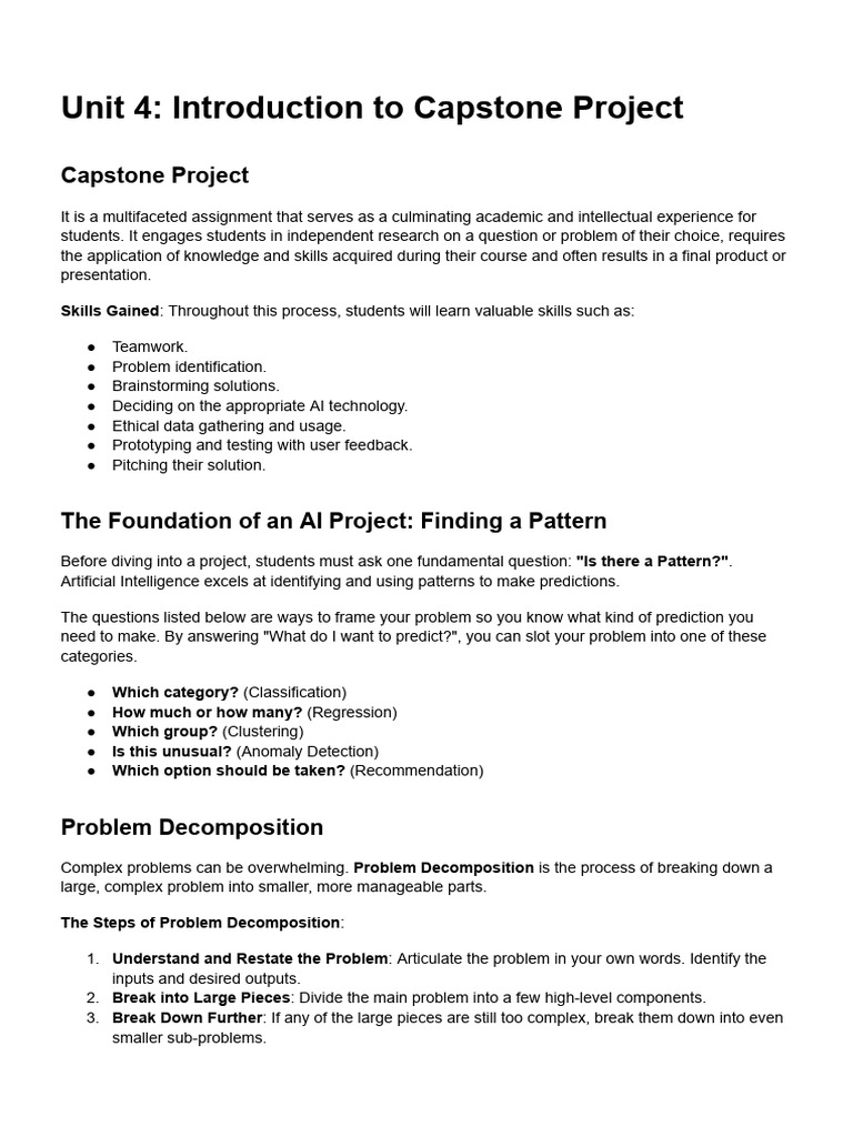 Unit 4_ Introduction to Capstone Project | PDF | Empathy | Thought