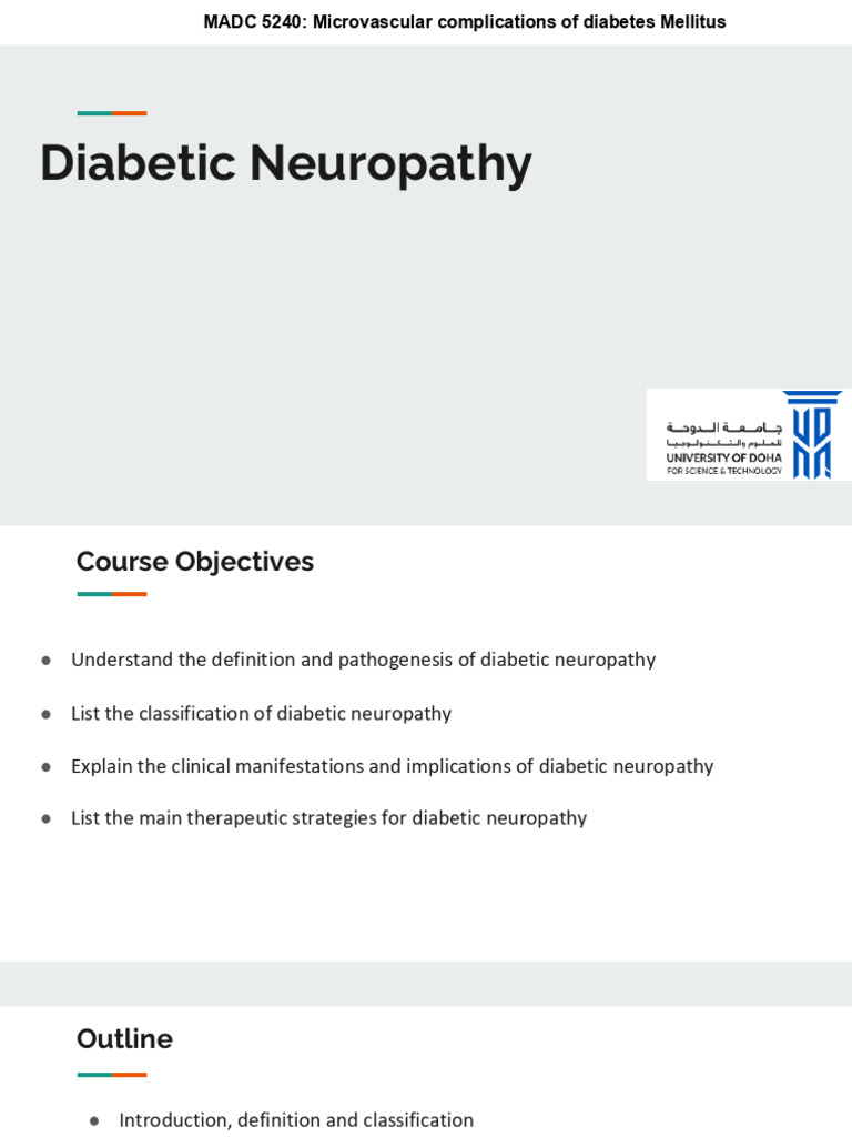 Diabetic Neuropathy Part 1 (1) | PDF | Peripheral Neuropathy | Diabetes