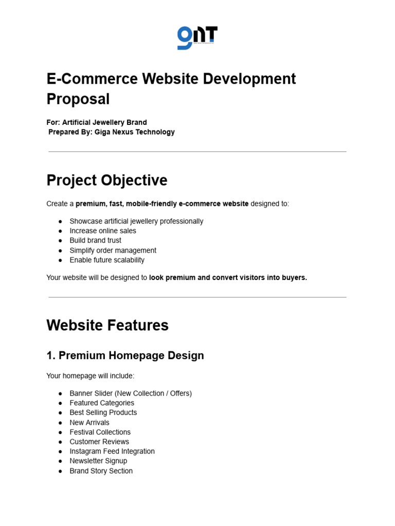 E-Commerce Website Development Proposal | PDF | Point Of Sale | Computing