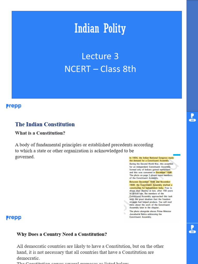 Polity NCERT Lecture 4 Notes | PDF | Secularism | Legislature