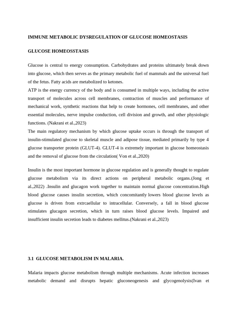 GLUCOSE HOMEOSTASIS | PDF | Glucose | Metabolism