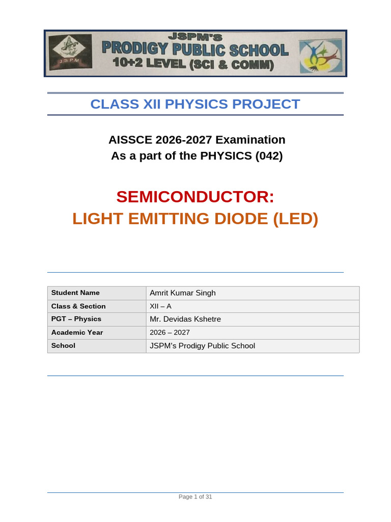LED Semiconductor Project (2) | PDF | Doping (Semiconductor) | P–N Junction