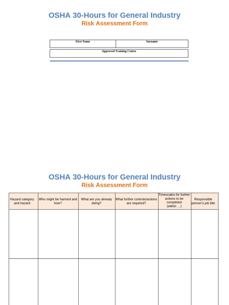 Risk_Assesment_Form - OSHA (1) | PDF