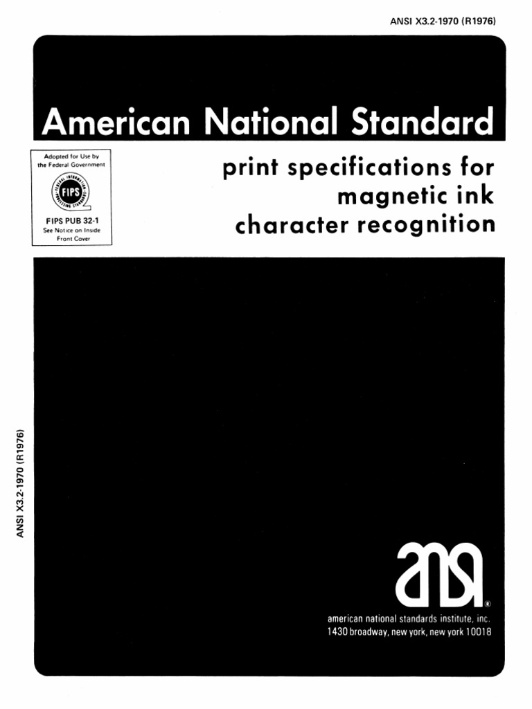 X3.002-1976 Print Specifications for Magnetic Ink Character Recognition ...