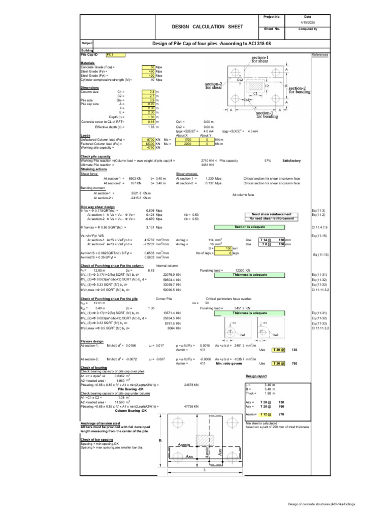 4 PILE CAP | PDF | Mechanical Engineering | Structural Engineering