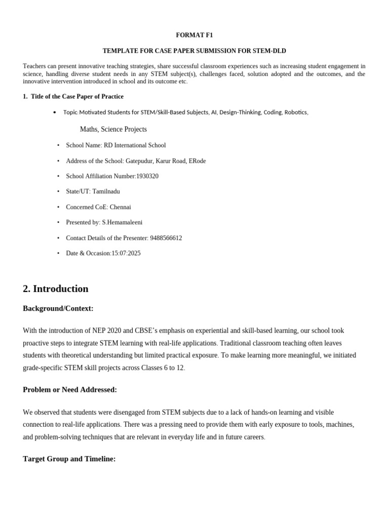 FORMAT F1 | PDF | Science, Technology, Engineering, And Mathematics ...