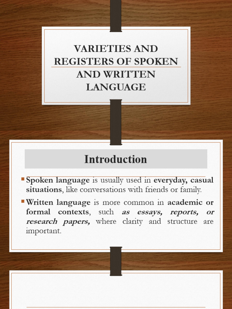 2 Varities and Registers of Spoken and Written Language | PDF ...