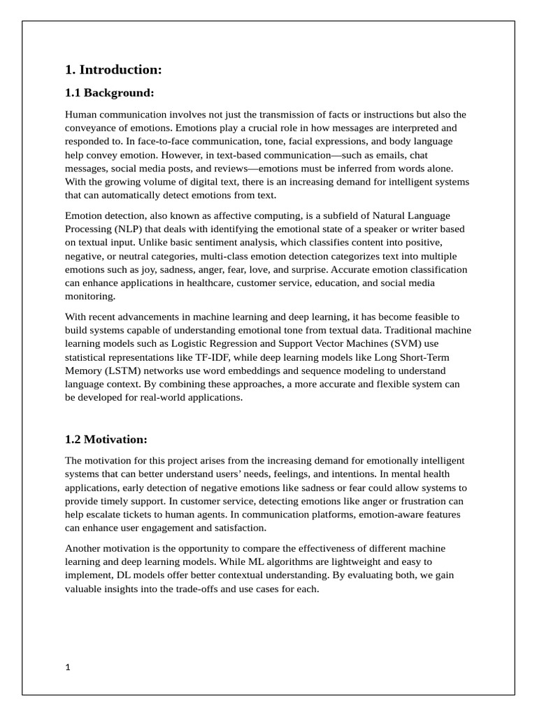 Multi Class Emotion Detection Using Text | PDF