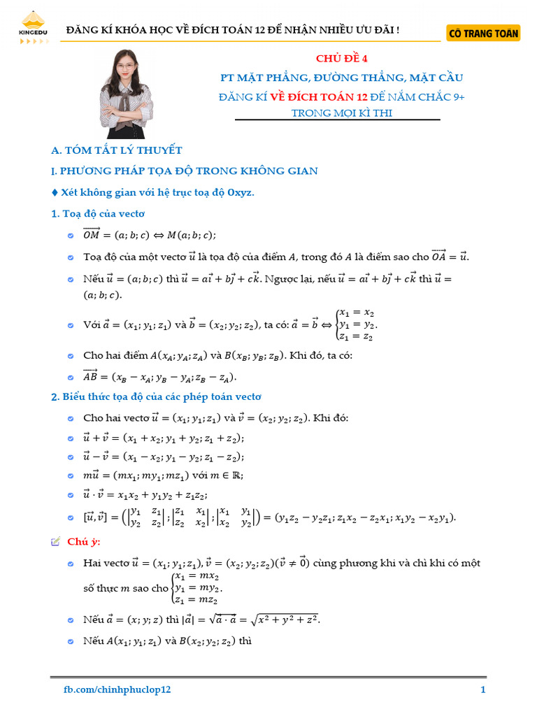 1.Ly Thuyet Chu de Pt Mat Phang, Duong Thang, Mat Cau (Da Chinh Sua) | PDF