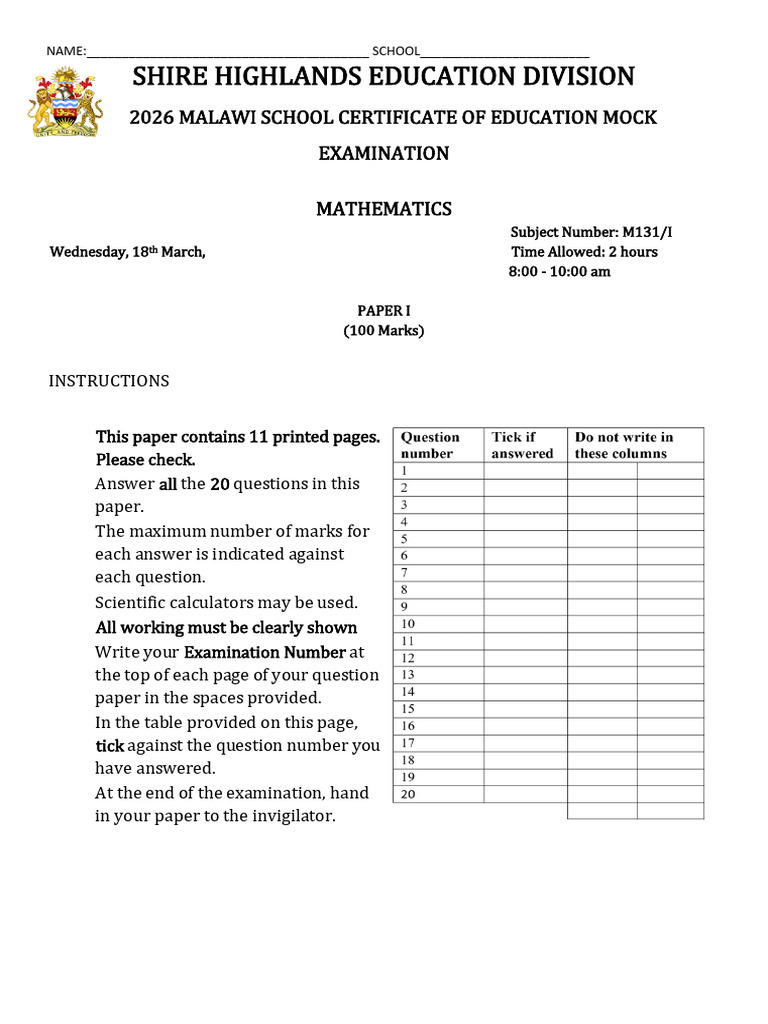 Mathematics p1 Question Paper Shed Mock Final | PDF | Sphere | Area