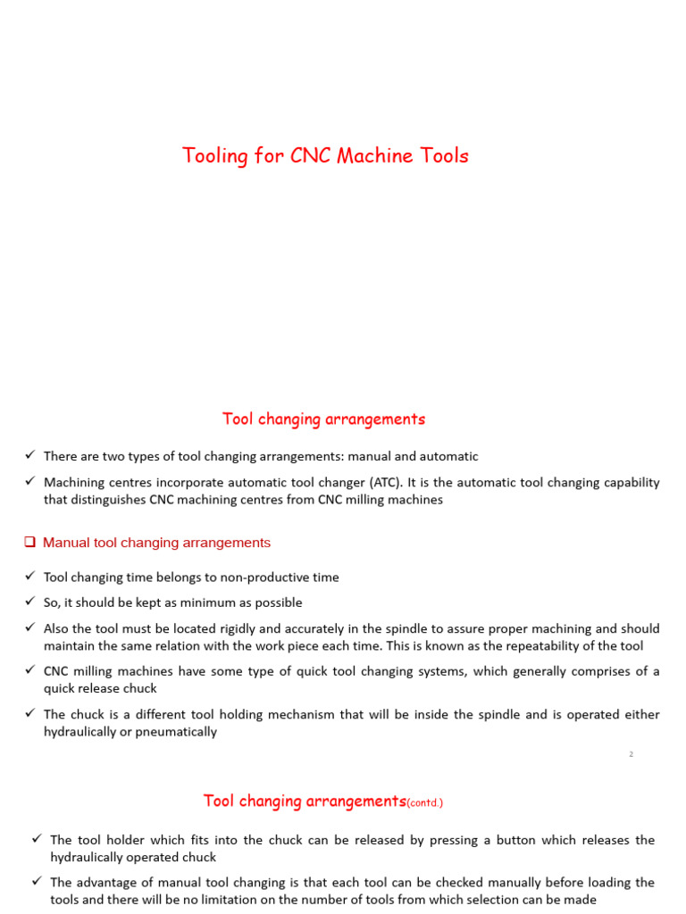 Tooling for CNC Machine Tools | PDF | Machine Tool | Secondary Sector ...