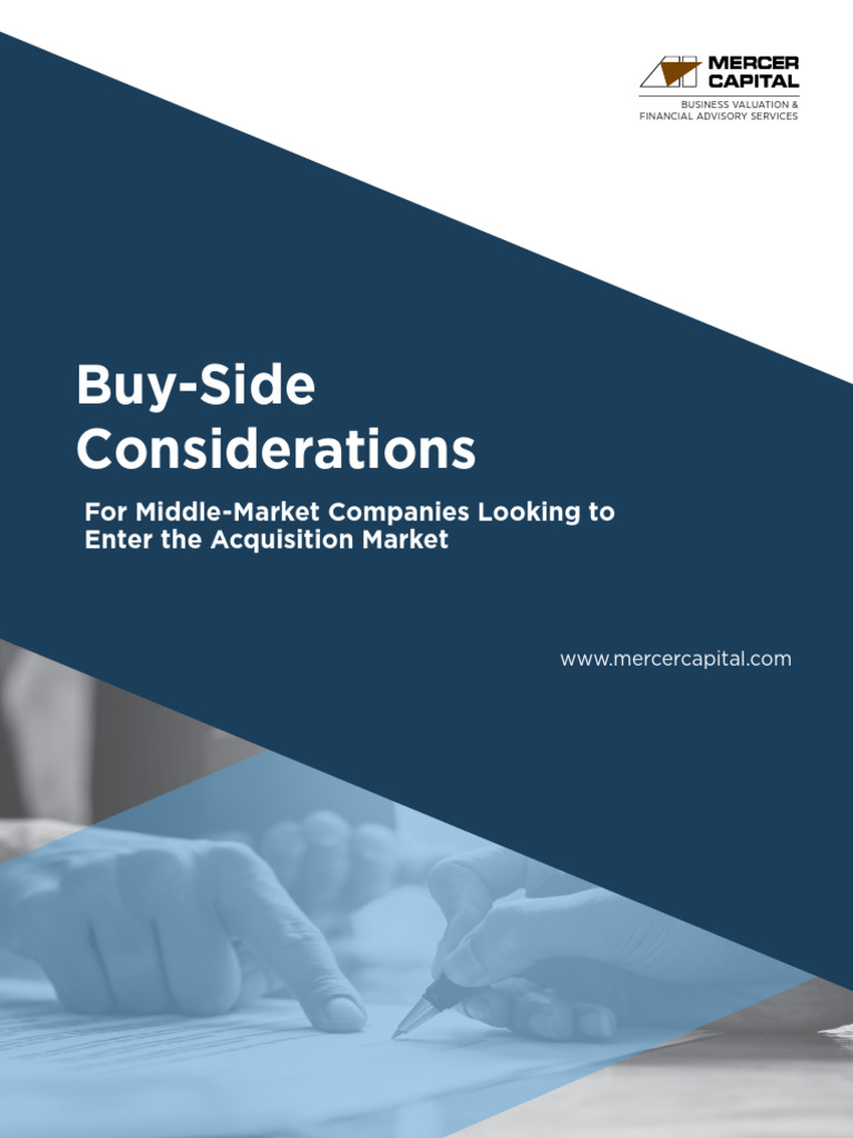 Buy Side Considerations | PDF | Mergers And Acquisitions | Valuation ...