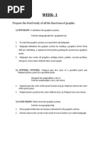 Week-1: Prepare The Brief Study of All The Functions of Graphic