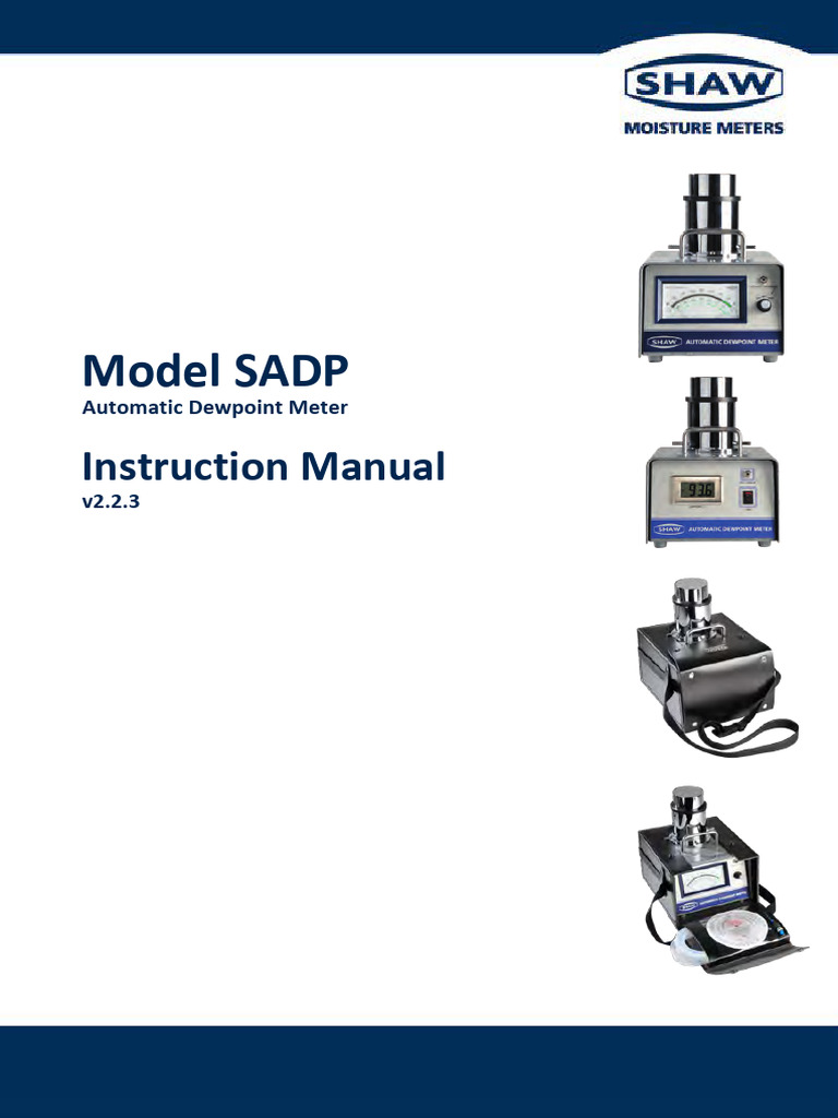 SHAW SADP Dewpoint Meter Instruction Manual v2.2.3 | PDF | Applied And ...