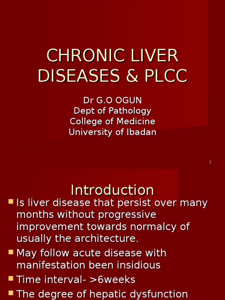 Overview of Chronic Liver Disease | PDF | Hepatitis | Cirrhosis