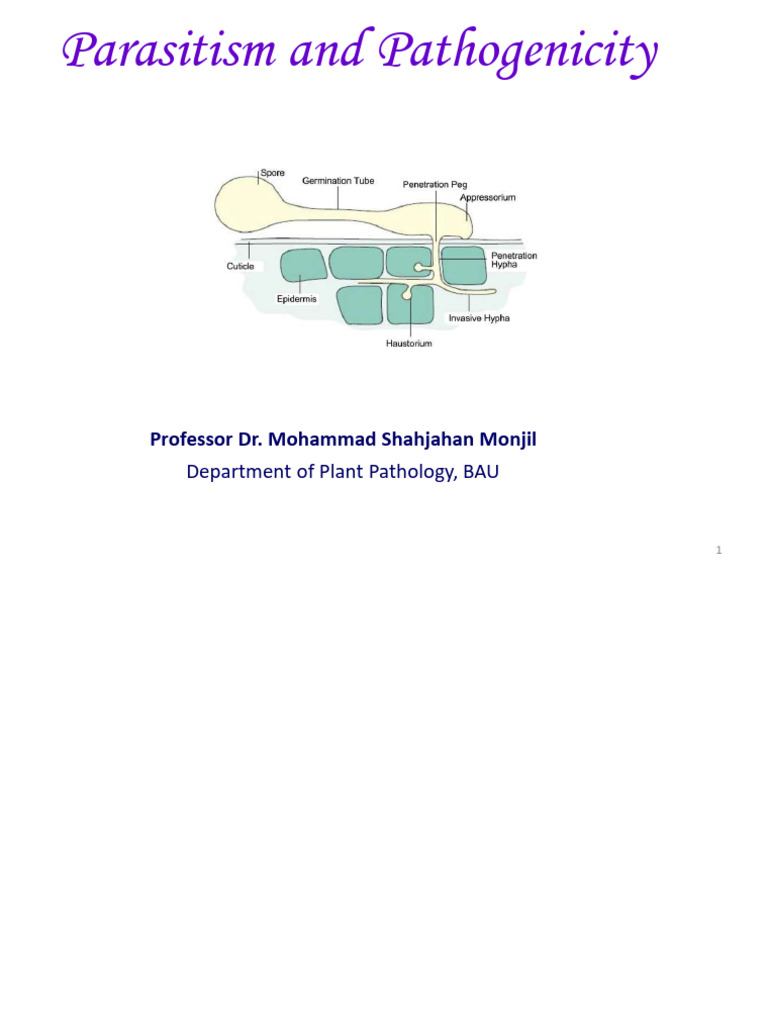 Lec 1-Parasitism and Pathogenicity | PDF | Fungus | Pathogen