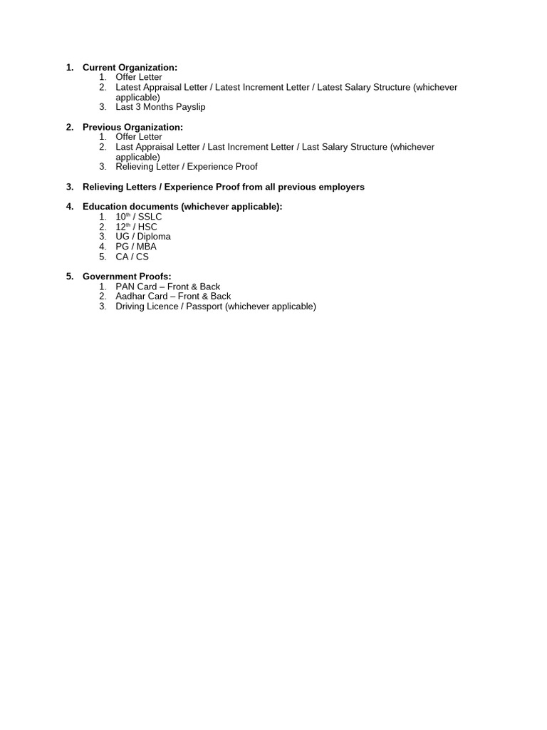 Document List | PDF
