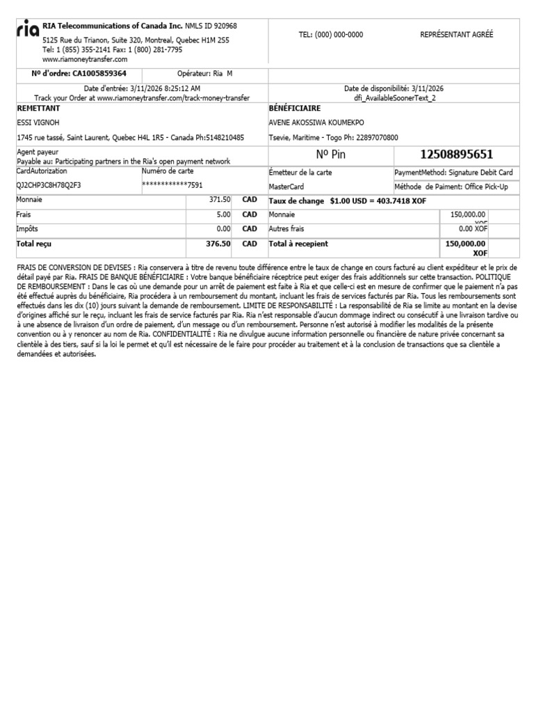 Ria-order-receipt-CA1005859364 | PDF