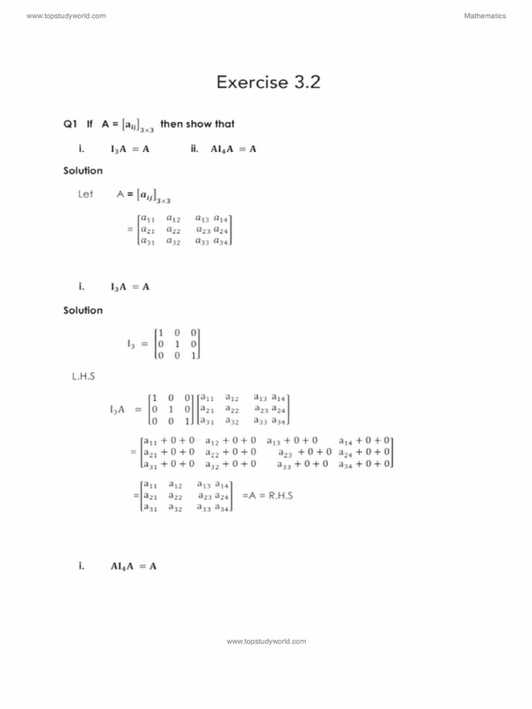 Class 11 Notes Math Punjab Board Exercise 3 2 Solutions | PDF