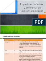 Impacto Economico y Ambiental de Algunos Elementos