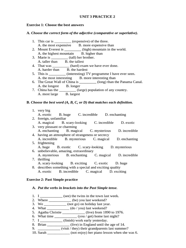 Unit 3 Practice 2 | PDF