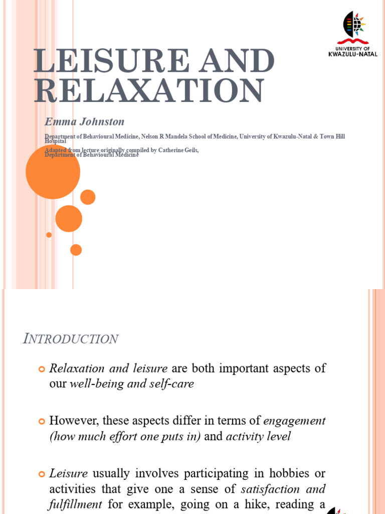 Leisure and Relaxation (Updated)_cad85a41a538c97499180ddb5df3c0d2 | PDF ...