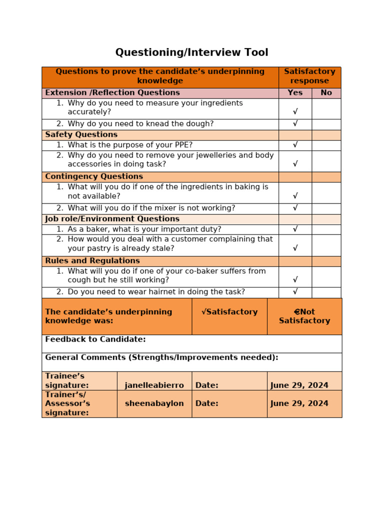 Questioning Interview Tools TM1 | PDF
