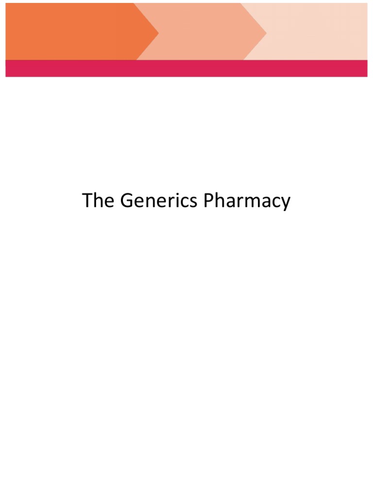 The Generics Pharmacy 0 | PDF | Franchising | Generic Drug