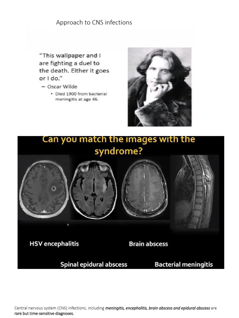 Approach To CNS Infections | PDF | Meningitis | Infection