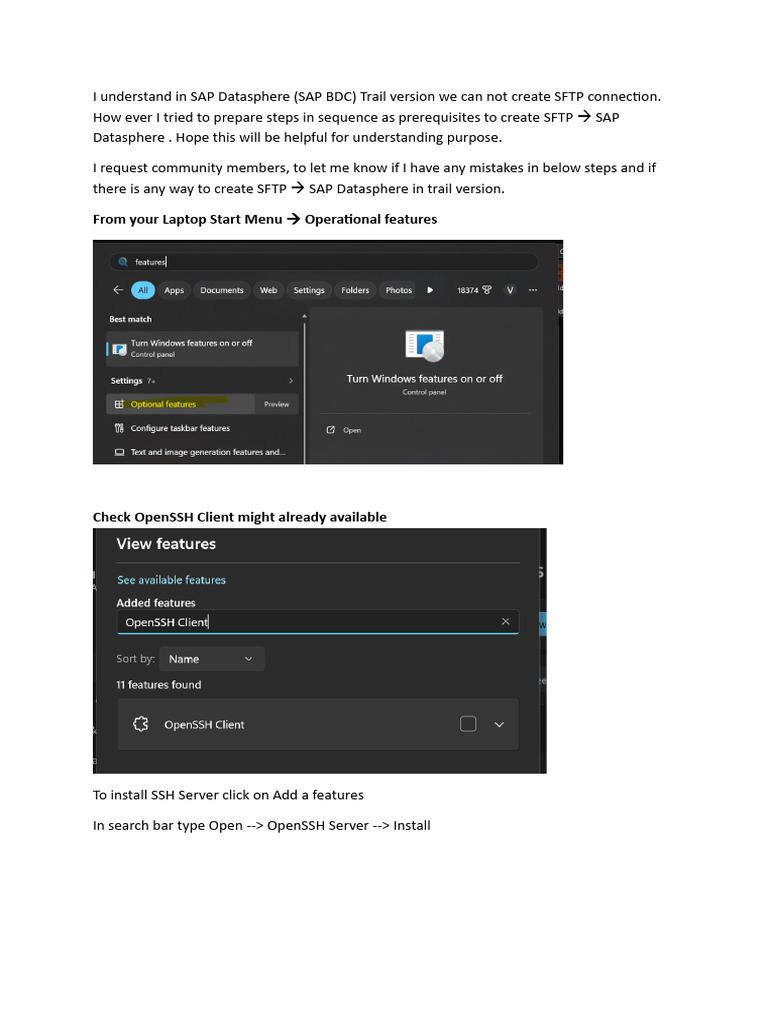 SFTP Connection Steps in SAP Datasphere (SAP BDC) | PDF | Secure Shell ...
